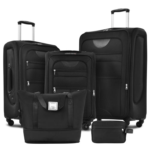 Softside Luggage Sets Expandable 3 Piece Suitcase with Duffel Bag Upright Spinner Travel Set