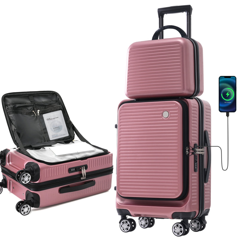 Carry-on Luggage 20 Inch Lightweight Suitcase with USB Port