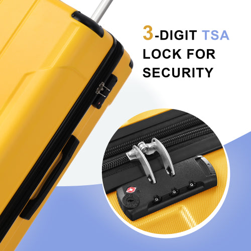 Expandable Hard Luggage Sets 3 Piece with Double Spinner TSA Lock (20/24/28Inch)