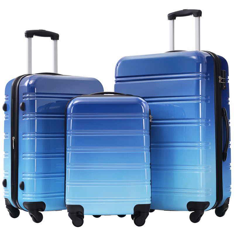 Hardshell Luggage Sets 3 Piece Gradient Color Expandable Suitcase Available 20" 24" 28" Inch