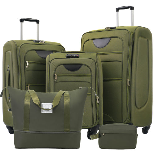 Softside Luggage Sets Expandable 3 Piece Suitcase with Duffel Bag Upright Spinner Travel Set