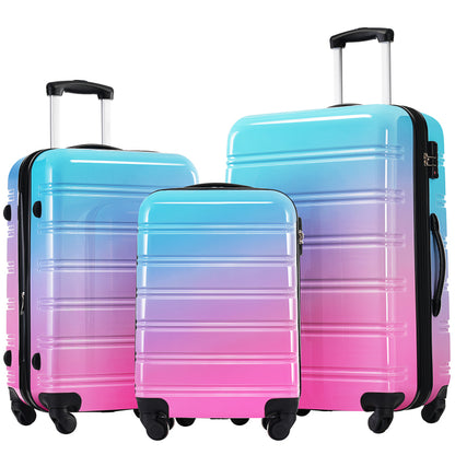 Hardshell Luggage Sets 3 Piece Gradient Color Expandable Suitcase Available 20" 24" 28" Inch