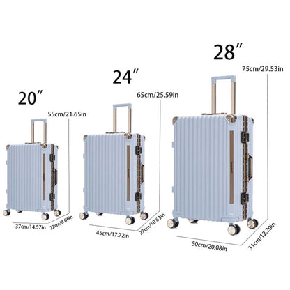 Aluminum Frame Luggage Sets 3 Pieces 20/24/28 Inch Travel Suitcases