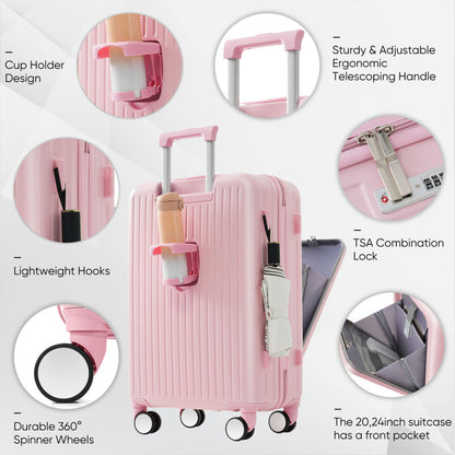 Luggage Set of 3 Pcs with USB Port+Handle Bags