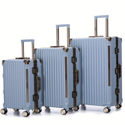 Aluminum Frame Luggage Sets 3 Pieces 20/24/28 Inch Travel Suitcases