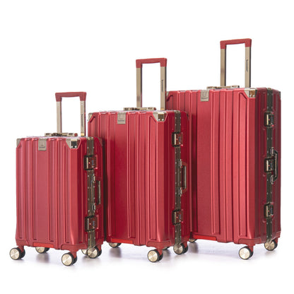 Aluminum Frame Luggage Sets 3 Pieces 20/24/28 Inch Travel Suitcases