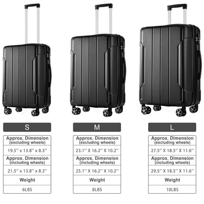 Luggage Sets 3 Piece, Expandable Hard shell ABS Suitcases Travel luggage Set with TSA Lock 20/24/28 Inch