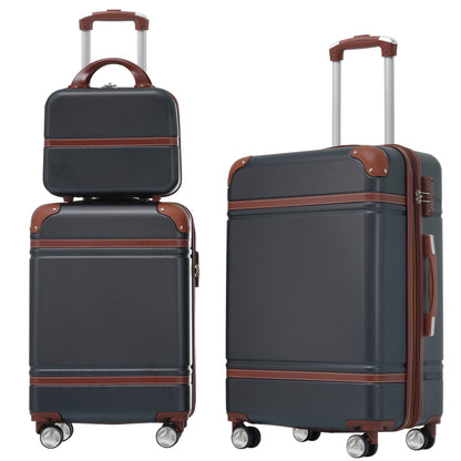 Hardshell Luggage Sets 3 Pieces 20"+24" Inch with Cosmetic Case