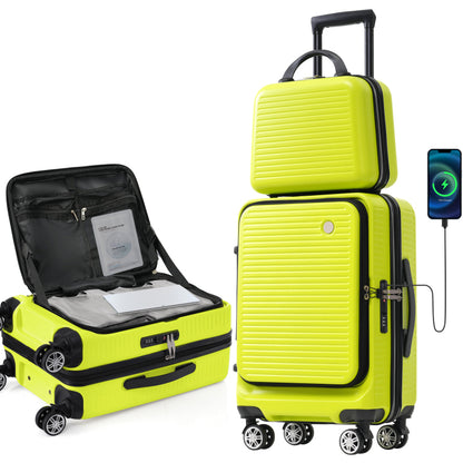 Carry-on Luggage 20 Inch Lightweight Suitcase with USB Port