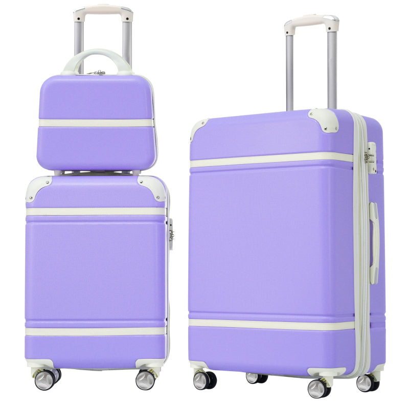 Hardshell Luggage Sets 3 Pieces 20"+24" Inch with Cosmetic Case