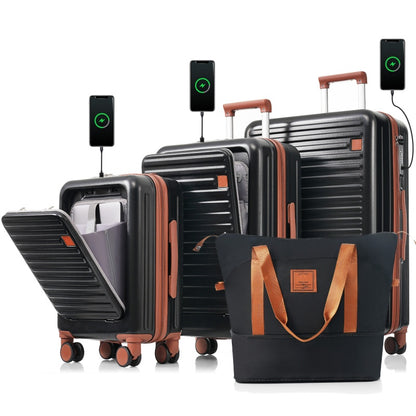 Luggage Set of 3 Pcs with USB Port+Handle Bags