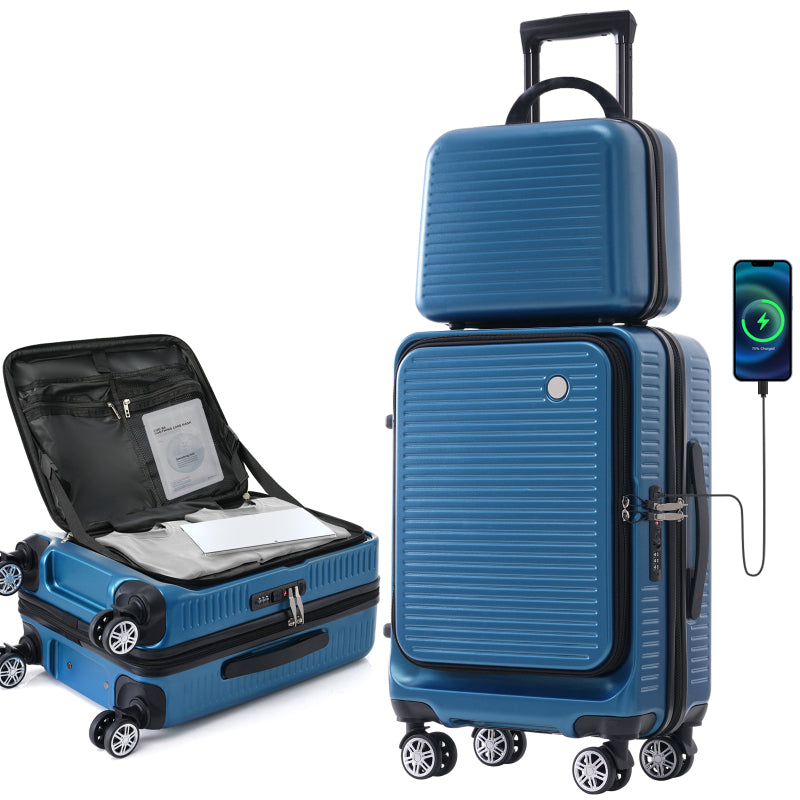 Carry-on Luggage 20 Inch Lightweight Suitcase with USB Port