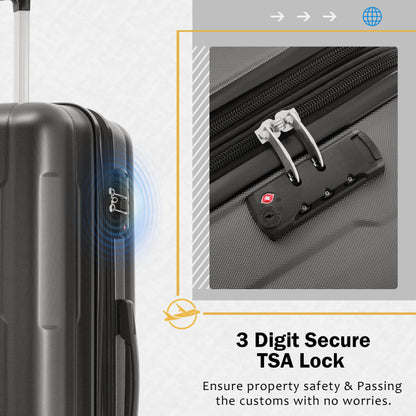 2 Piece Luggage Set with 2 Bags Expanable with TSA Lock of 20Inch+24Inch