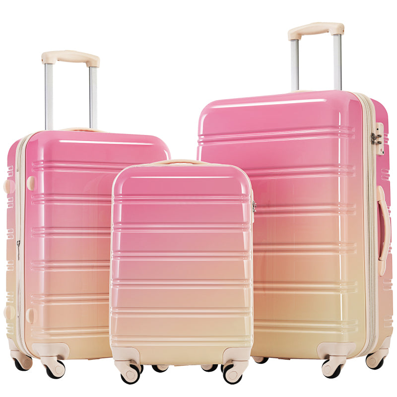 Hardshell Luggage Sets 3 Piece Gradient Color Expandable Suitcase Available 20" 24" 28" Inch