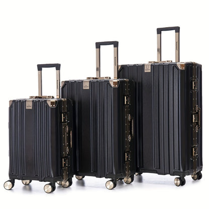 Aluminum Frame Luggage Sets 3 Pieces 20/24/28 Inch Travel Suitcases