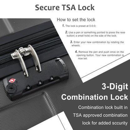 Luggage Sets 3 Piece, Expandable Hard shell ABS Suitcases Travel luggage Set with TSA Lock 20/24/28 Inch