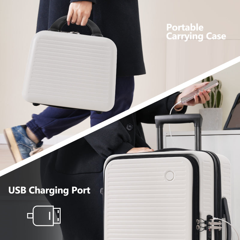 Carry-on Luggage 20 Inch Lightweight Suitcase with USB Port