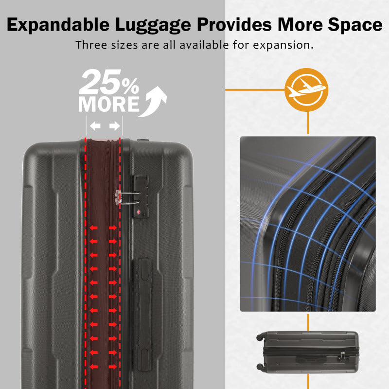 2 Piece Luggage Set with 2 Bags Expanable with TSA Lock of 20Inch+24Inch